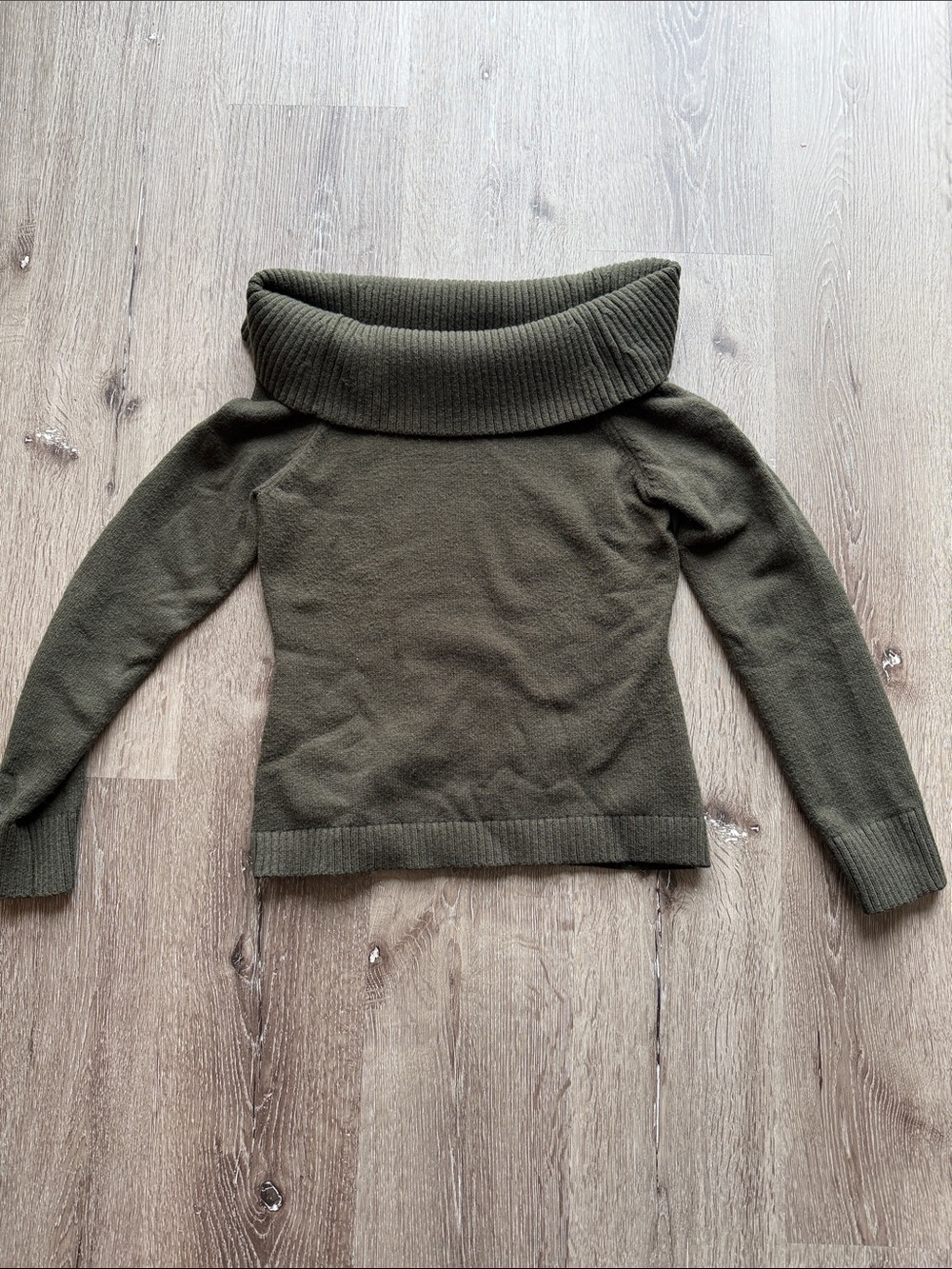 Cozy Off-the-Shoulder Olive Knit Sweater